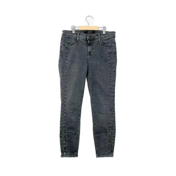 J Brand Womens Button Cropped Ankle Skinny Jeans Chrome Faded Grey 28 - Picture 1 of 8